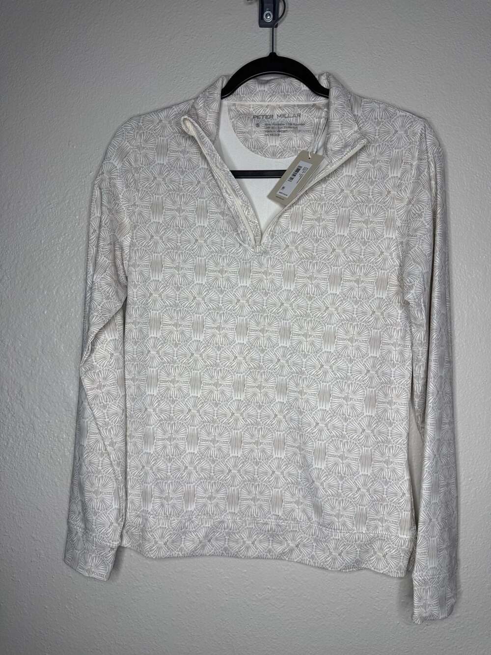 Peter Millar Tees Please Lightweight Quarter Zip Pullover Womens Small IVO